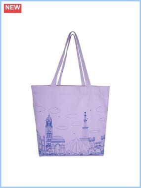 Canvas Big Zip Printed Handbag Tote, Cotton, Inner Pocket, Ecofriendly Bags for